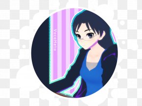 Purple - Logo Black Hair Purple Character Font PNG