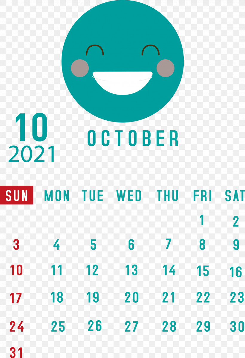 October 2021 Printable Calendar October 2021 Calendar, PNG, 2056x2999px, October 2021 Printable Calendar, Android, Aqua M, Geometry, Happiness Download Free