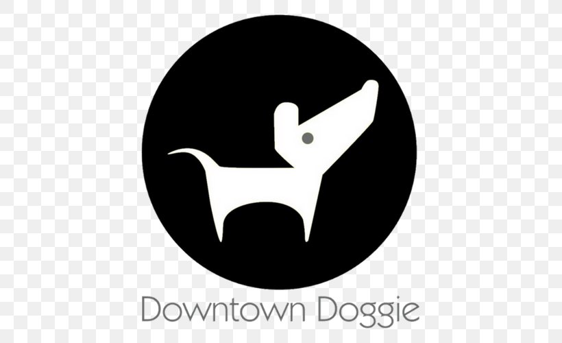 Downtown Doggie Dog Daycare Dog Walking Pet, PNG, 500x500px, Dog, Black, Black And White, Brand, Dog Daycare Download Free