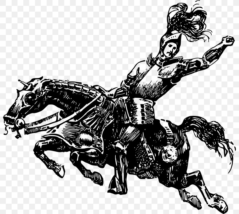 Horse Knight Equestrian Clip Art, PNG, 800x735px, Horse, Armour, Art, Barding, Black And White Download Free
