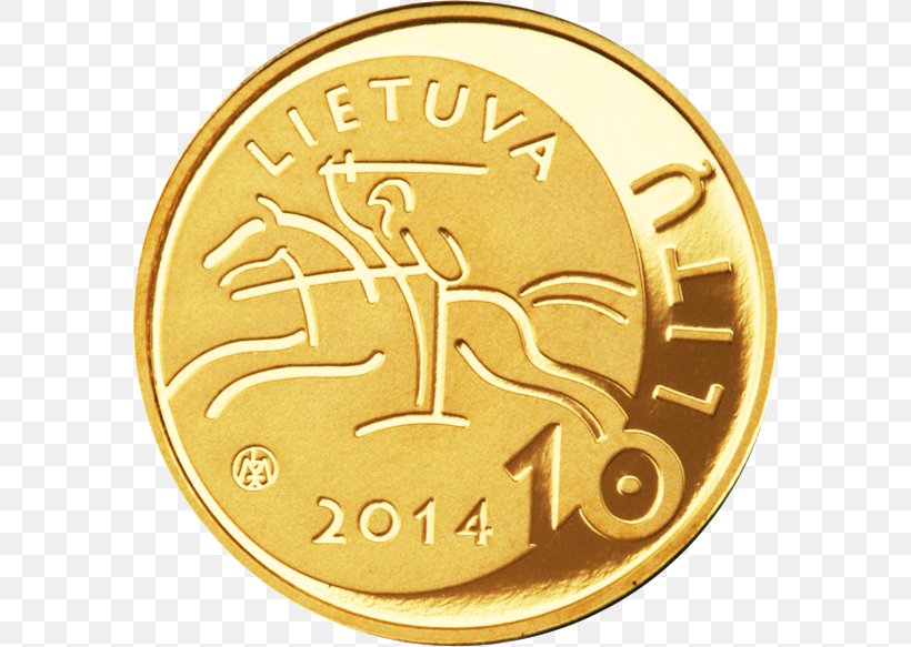 Lithuanian Litas Gold Coin, PNG, 580x583px, 10 Euro Note, Lithuania, Bank Of Lithuania, Coin, Currency Download Free