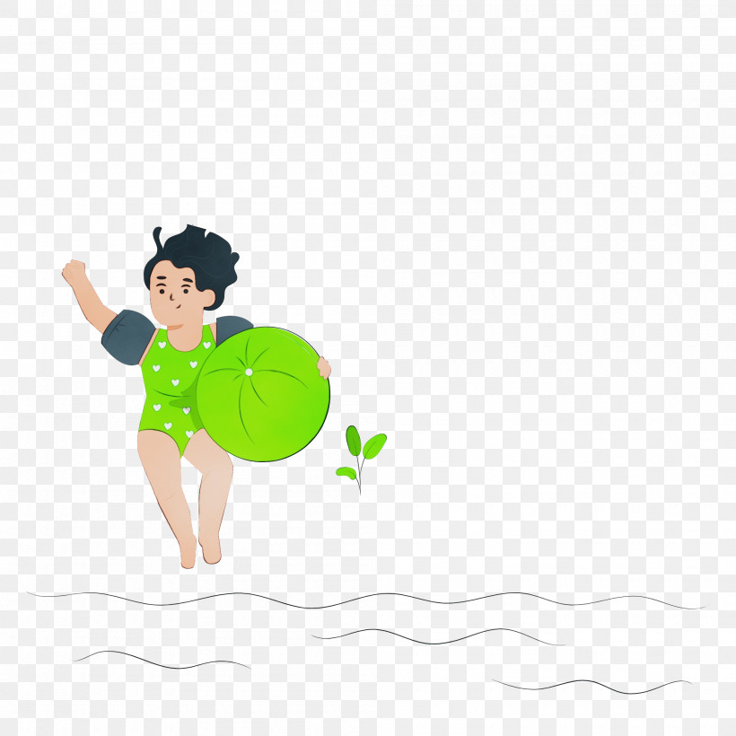 Character Cartoon Green Meter Leaf, PNG, 2000x2000px, Watercolor, Behavior, Cartoon, Character, Green Download Free