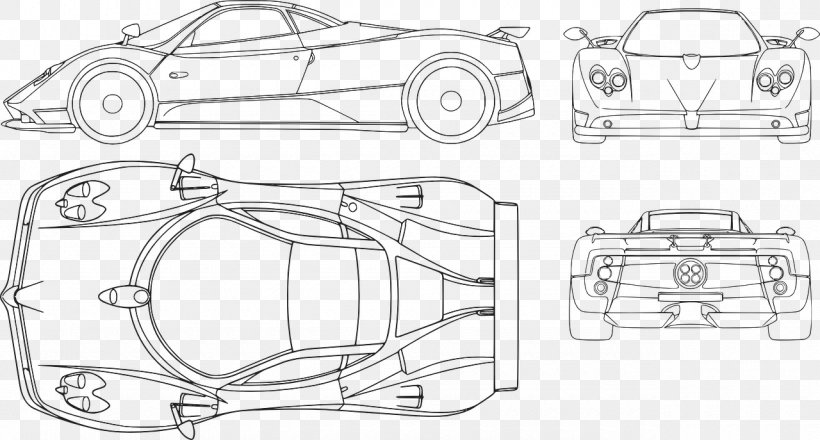 Pagani Zonda Sports Car Pagani Huayra, PNG, 1280x687px, Pagani Zonda, Artwork, Auto Part, Automotive Design, Automotive Exterior Download Free