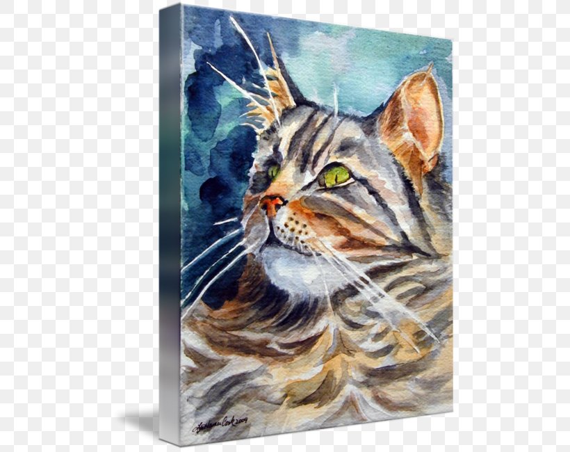 Tabby Cat Whiskers Maine Coon Kitten, PNG, 496x650px, Tabby Cat, Animal, Art, Canvas, Canvas Print Download Free
