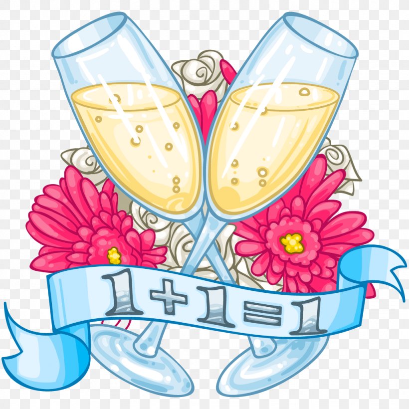 Wedding Anniversary, PNG, 1024x1024px, Wine Glass, Cartoon, Champagne, Champagne Glass, Champagne Stemware Download Free