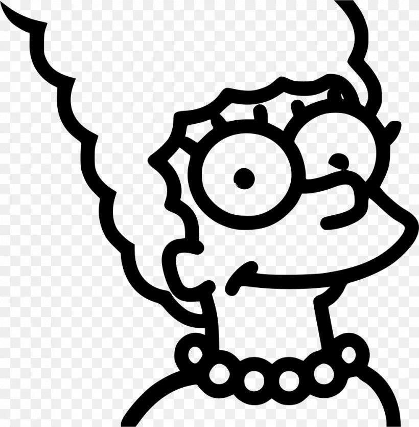 Marge Simpson Bart Simpson Homer Simpson Clip Art Lisa Simpson, PNG, 980x998px, Marge Simpson, Bart Simpson, Black, Black And White, Face Download Free