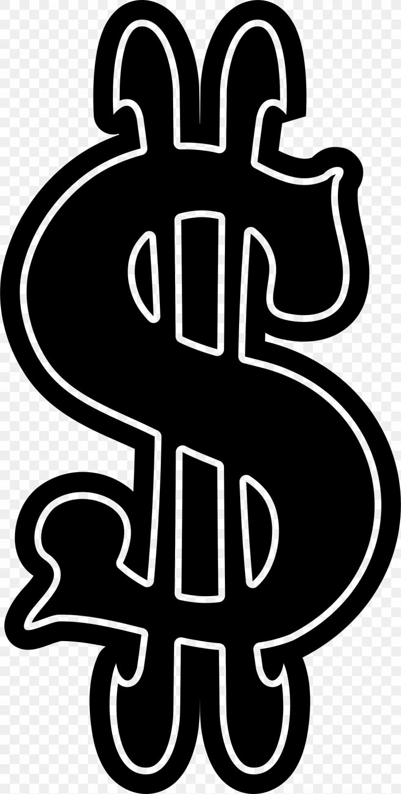 Dollar Sign United States Dollar Dollar Coin Clip Art, PNG, 1214x2400px, Dollar Sign, Area, Artwork, Black And White, Dollar Download Free