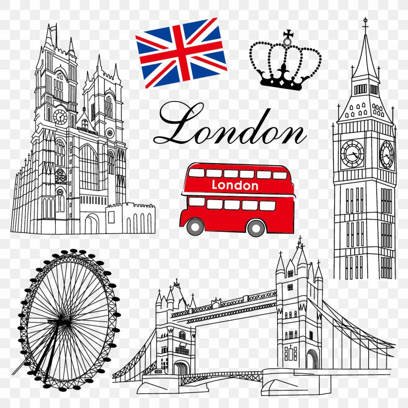 London Eye Euclidean Vector Shutterstock, PNG, 1200x1200px, Big Ben, Black And White, Brand, Diagram, Drawing Download Free