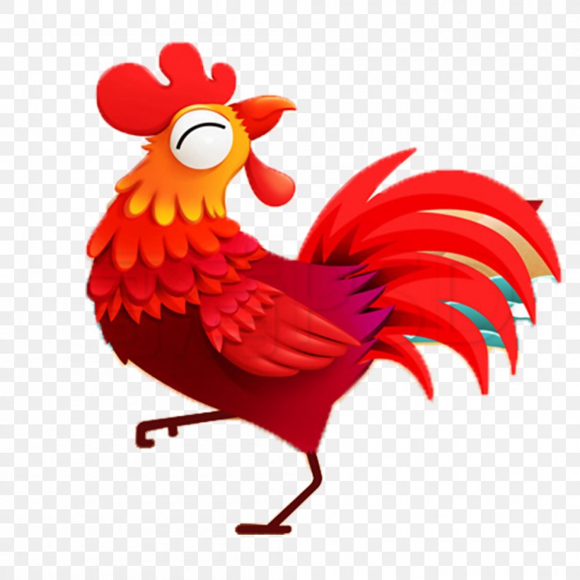 Chicken Chinese New Year Rooster Poster, PNG, 1000x1000px, Chicken, Art, Beak, Bird, Chinese New Year Download Free