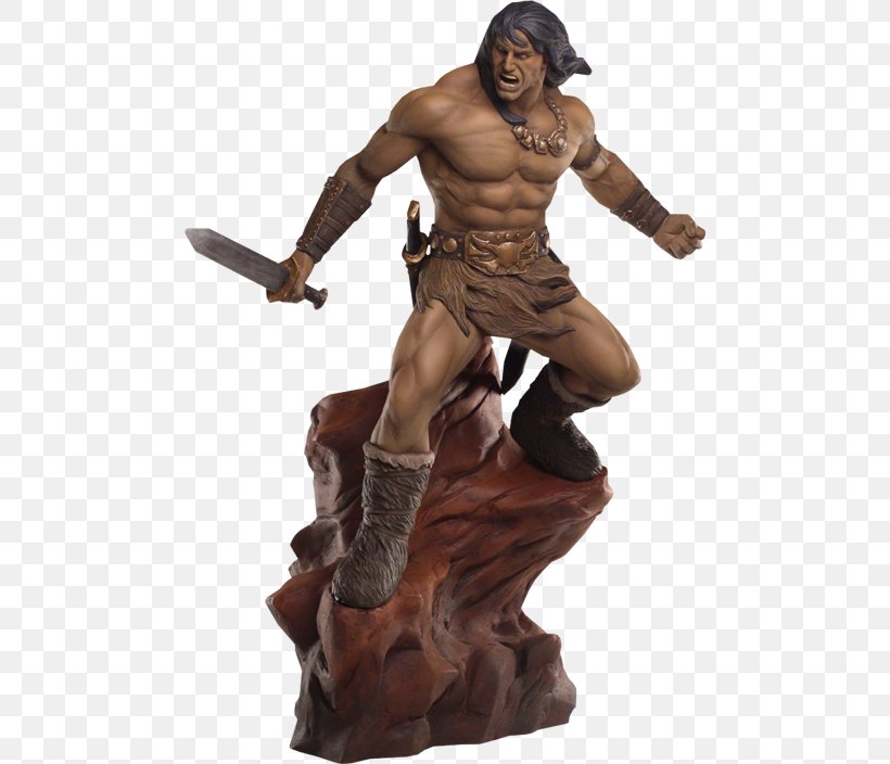Conan The Barbarian Figurine Statue Sculpture, PNG, 480x704px, Conan The Barbarian, Barbarian, Bronze Sculpture, Conan, Conan The Destroyer Download Free