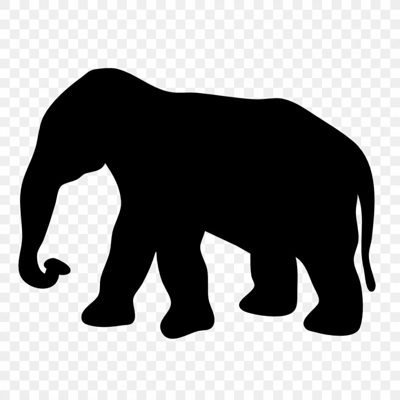 Elephant Silhouette Clip Art, PNG, 1000x1000px, Elephant, African Elephant, Art, Bear, Big Cats Download Free