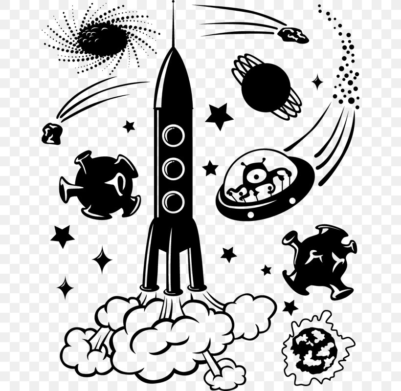 Wall Decal Silhouette Spacecraft Sticker, PNG, 800x800px, Wall Decal, Art, Black, Black And White, Cartoon Download Free