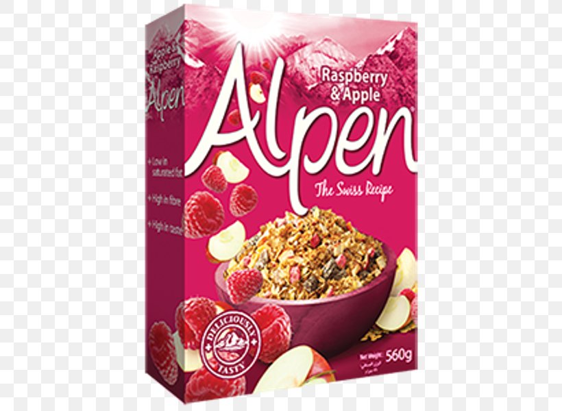 Breakfast Cereal Muesli Alpen Cereals Raspberry, PNG, 600x600px, Breakfast Cereal, Added Sugar, Alpen Cereals, Apple, Breakfast Download Free