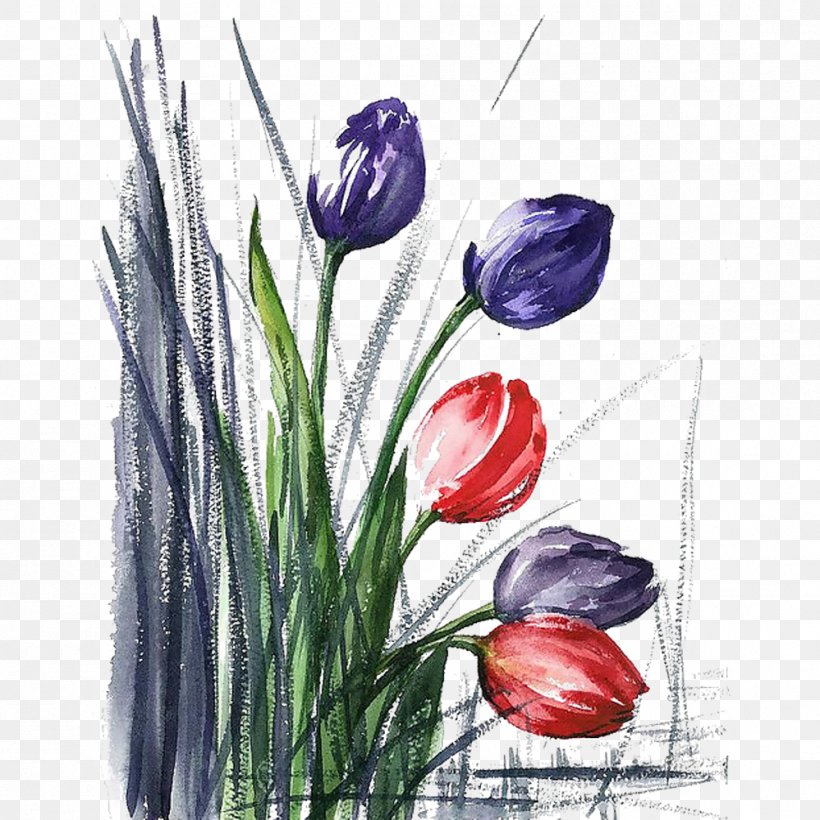 Floral Design Tulip Watercolor Painting Flower, PNG, 999x999px, Floral Design, Art, Croquis, Designer, Floristry Download Free