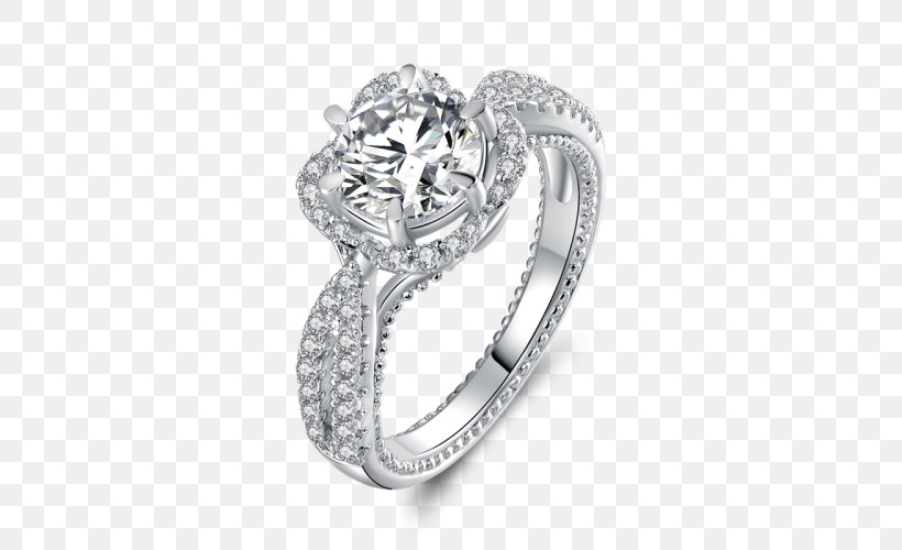 Silver Engagement Ring Wedding Ring Diamond, PNG, 500x500px, Silver, Bling Bling, Body Jewellery, Body Jewelry, Diamond Download Free