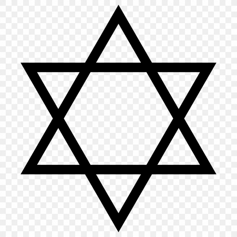 Star Of David Jewish Symbolism Judaism, PNG, 1024x1024px, Star Of David, Area, Black, Black And White, Brand Download Free