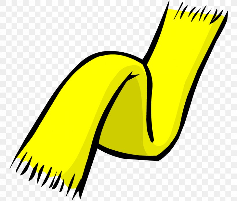 Club Penguin Scarf Robe Slipper Yellow, PNG, 838x711px, Club Penguin, Area, Artwork, Beak, Black Download Free