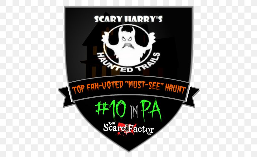 Homer City Scary Harry's Haunted Trails LLC Logo Font, PNG, 500x500px, Logo, Brand, City, Emblem, Label Download Free