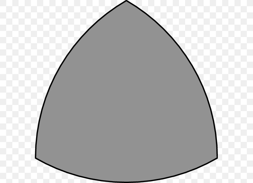 Reuleaux Triangle Circle Curve Of Constant Width Area, PNG, 593x593px, Reuleaux Triangle, Area, Asymptote, Black And White, Curve Download Free