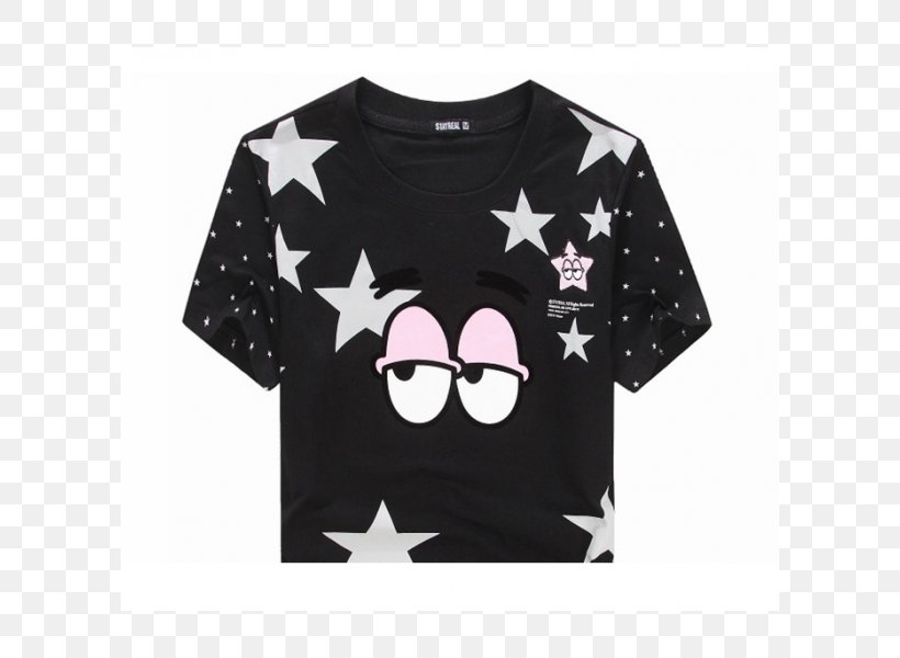 T-shirt Patrick Star Sleeve Crew Neck Clothing, PNG, 600x600px, Tshirt, Black, Bluza, Brand, Clothing Download Free