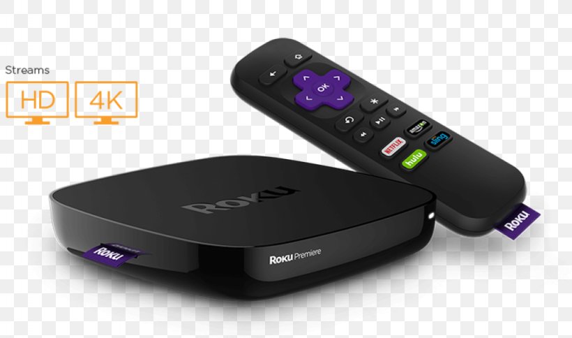 Roku Premiere+ 4K Resolution Streaming Media, PNG, 1024x605px, 4k Resolution, Roku, Digital Media Player, Electronic Device, Electronic Instrument Download Free