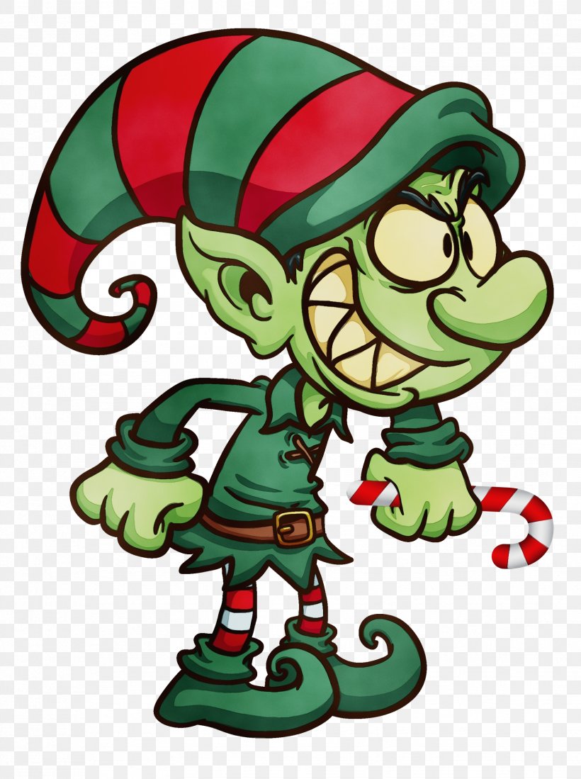 Christmas Elf, PNG, 1728x2316px, Watercolor, Cartoon, Christmas, Christmas Elf, Green Download Free