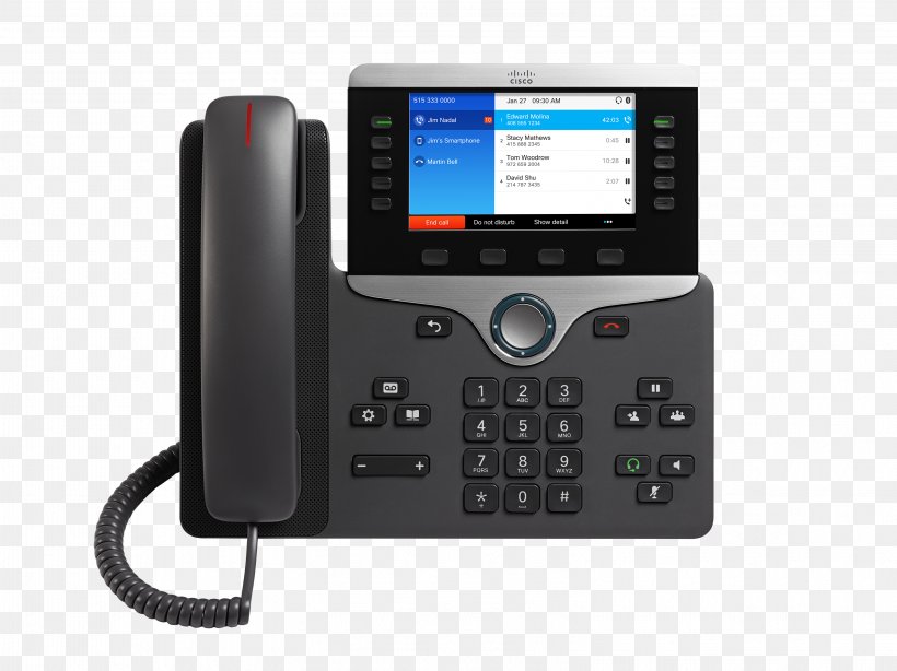 Cisco 8851 VoIP Phone, PNG, 3203x2400px, Voip Phone, Answering Machine, Business Telephone System, Caller Id, Cisco 8841 Download Free
