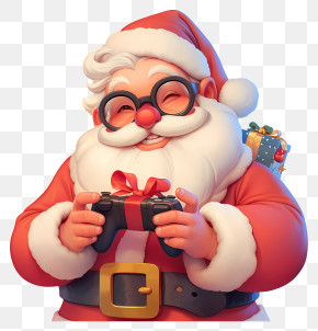 Funny Santa - Gamer Santa Claus PNG