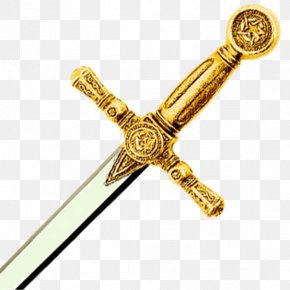 Sword - Sword Freemasonry Gold Espadas Y Sables De Toledo Masonic Ritual And Symbolism PNG