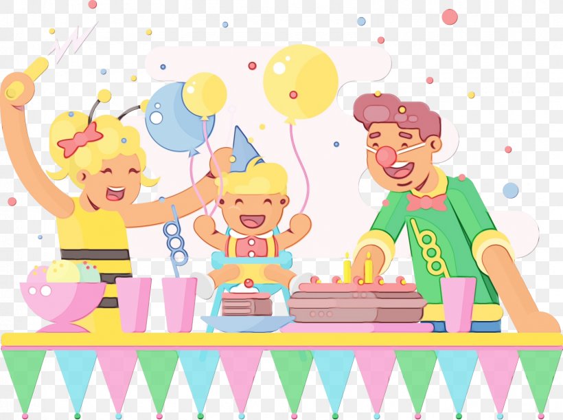 Birthday Party, PNG, 1592x1188px, Watercolor, Birthday, Birthday Party, Cake Decorating Supply, Paint Download Free