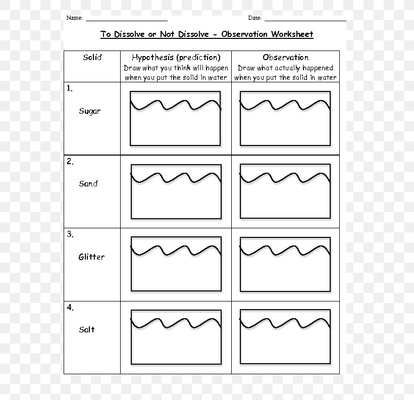 Education Student Lesson Plan Solubility Worksheet, PNG, 612x792px, Education, Area, Black And White, Diagram, Drawing Download Free