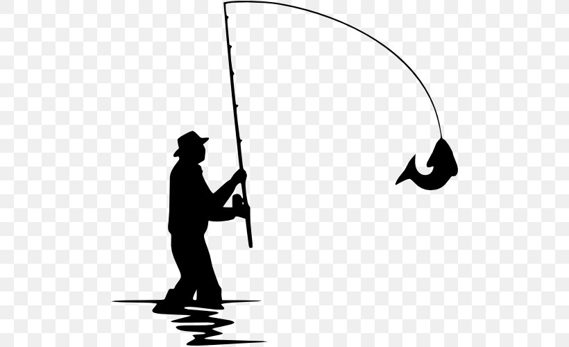 Fishing Silhouette Fisherman Clip Art, PNG, 500x500px, Fishing, Black, Black And White, Casting, Fisherman Download Free