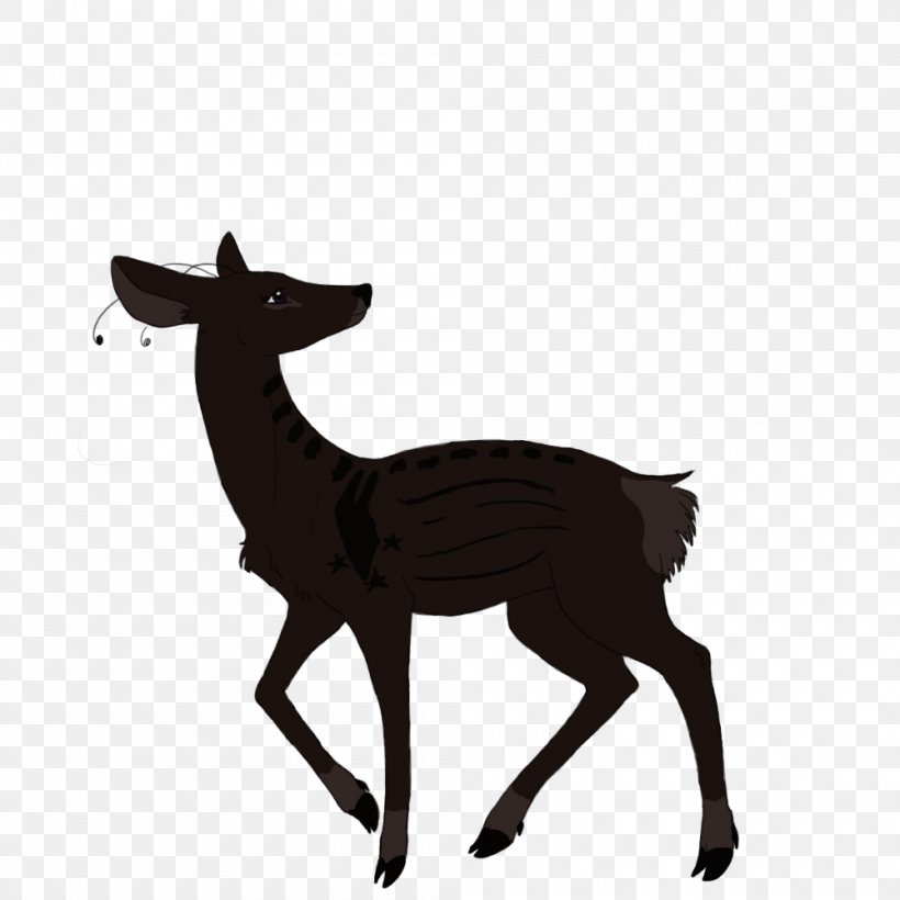 Reindeer Horse Elk Dog Antelope, PNG, 1000x1000px, Reindeer, Antelope, Antler, Black And White, Canidae Download Free