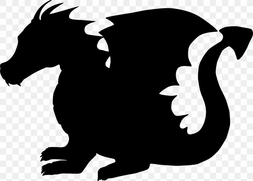 Silhouette Vector Graphics Cartoon Illustration Clip Art, PNG, 1280x916px, Silhouette, Blackandwhite, Cartoon, Dragon, Drawing Download Free