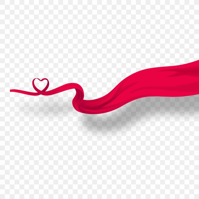 Love Decorative Red Ribbon, PNG, 1000x1000px, Red, Drawing, Illustration, Magenta, Pattern Download Free