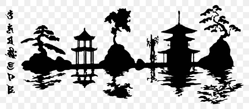 Japanese Architecture Silhouette Stencil, PNG, 800x360px, Japan, Art, Black, Black And White, Drawing Download Free