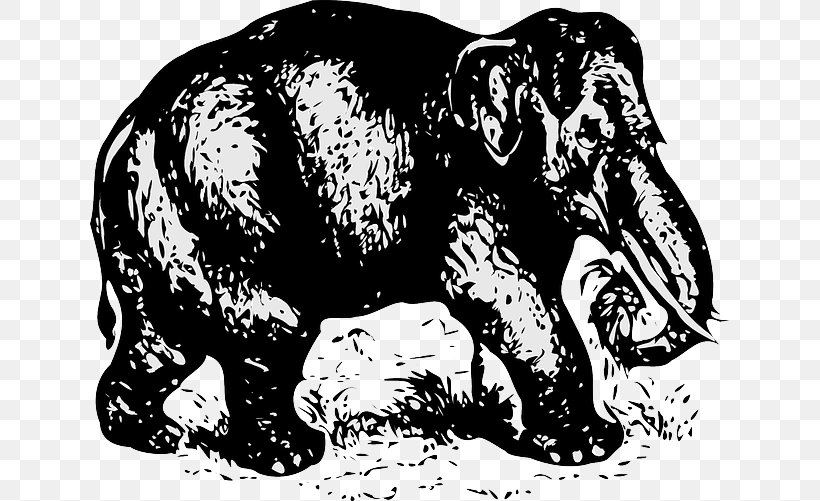 Elephant Clip Art, PNG, 640x501px, Elephant, African Elephant, Art, Bear, Black And White Download Free