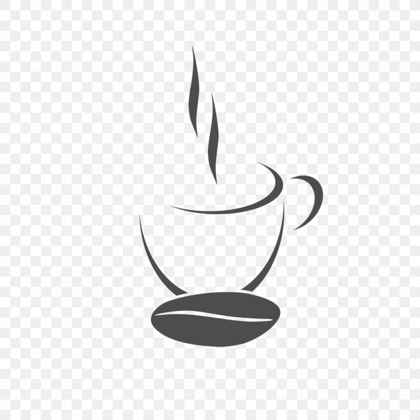 Coffee Cup Cafe Coffee Bean, PNG, 1024x1024px, Coffee, Bean, Black, Black And White, Cafe Download Free