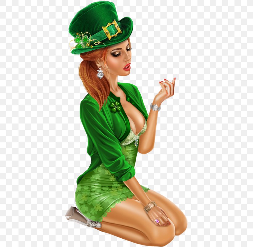Saint Patrick's Day Valentine's Day Woman Clip Art, PNG, 400x800px, Woman, Costume, Fictional Character, Green, Holiday Download Free