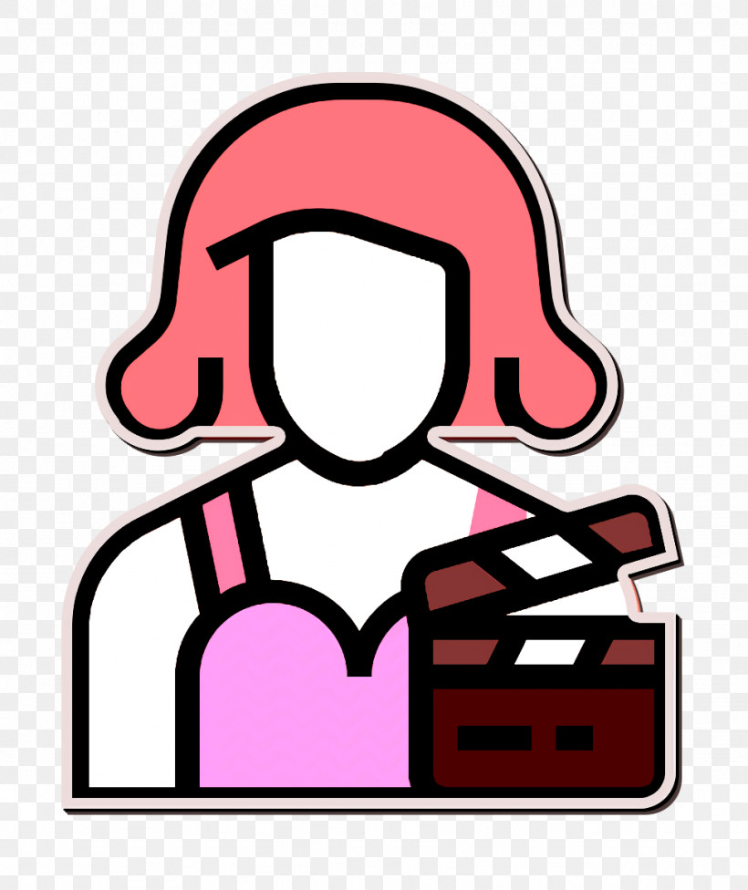 Actress Icon Jobs And Occupations Icon, PNG, 974x1160px, Actress Icon, Jobs And Occupations Icon, Line, Line Art, Pink Download Free