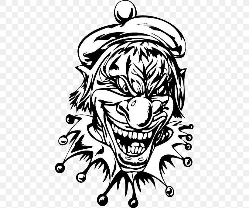 Clown Royalty-free Clip Art, PNG, 457x684px, Clown, Art, Artwork, Black And White, Decal Download Free