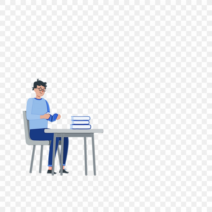 Desk Chair Sitting Logo Conversation, PNG, 2000x2000px, Watercolor, Behavior, Cartoon, Chair, Conversation Download Free