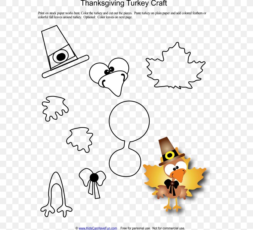 Thanksgiving Paper Turkey Craft Template, PNG, 572x744px, Thanksgiving, Area, Art, Beak, Bird Download Free