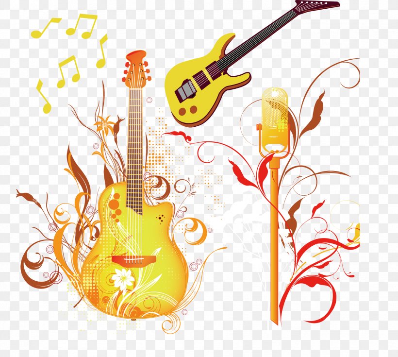 Acoustic Guitar Microphone Clip Art, PNG, 1774x1591px, Watercolor, Cartoon, Flower, Frame, Heart Download Free