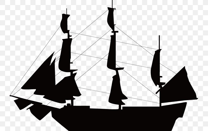 Sailboat Ship Silhouette Clip Art, PNG, 743x518px, Sailboat, Anchor, Black And White, Boat, Brigantine Download Free