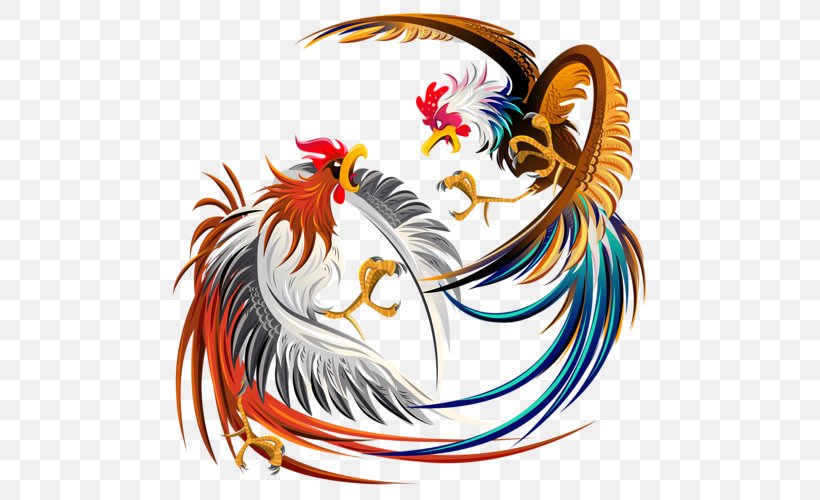Cockfight Rooster Chicken Clip Art, PNG, 500x500px, Cockfight, Art, Artwork, Beak, Chicken Download Free