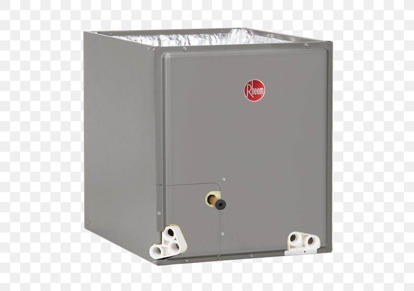 Furnace Rheem Air Conditioning Seasonal Energy Efficiency Ratio Evaporator, PNG, 600x576px, Furnace, Air Conditioning, British Thermal Unit, Coil, Condenser Download Free