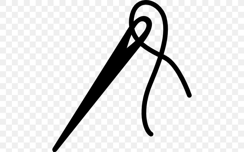 Hand-Sewing Needles Thread Clip Art, PNG, 512x512px, Handsewing Needles, Area, Black And White, Icon Design, Monochrome Download Free