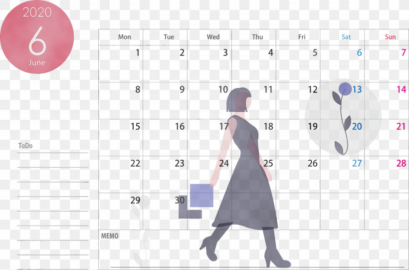 Text Line Dress Pattern Pattern, PNG, 3000x1982px, 2020 Calendar, June 2020 Calendar, Dress, Line, Paint Download Free