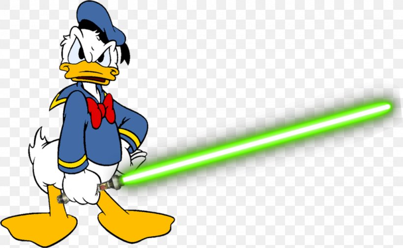 Donald Duck Lightsaber Daffy Duck Clip Art, PNG, 1024x632px, Donald Duck, Area, Beak, Bird, Cartoon Download Free